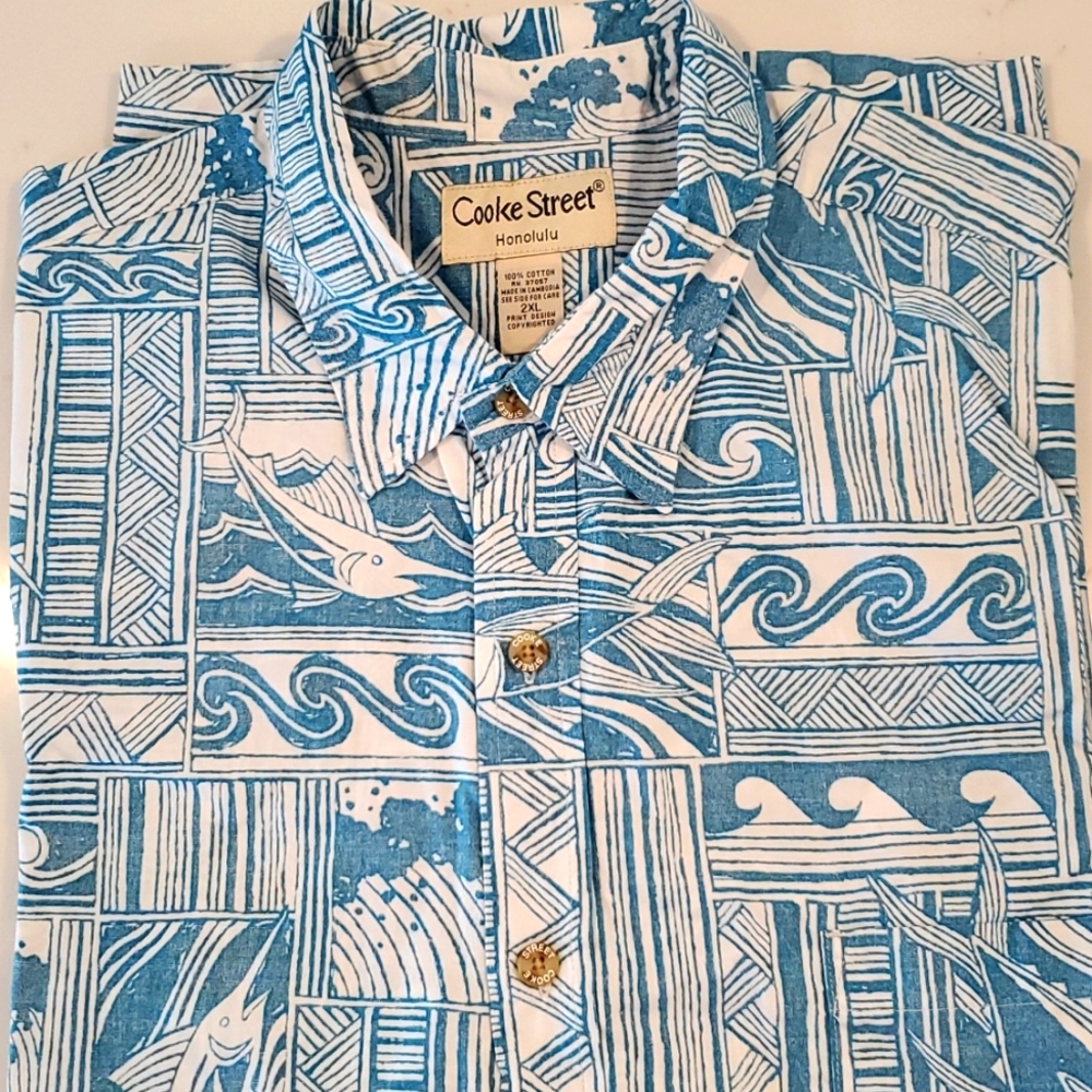 2XL Cooke Street Honolulu Hawaiian camp shirt